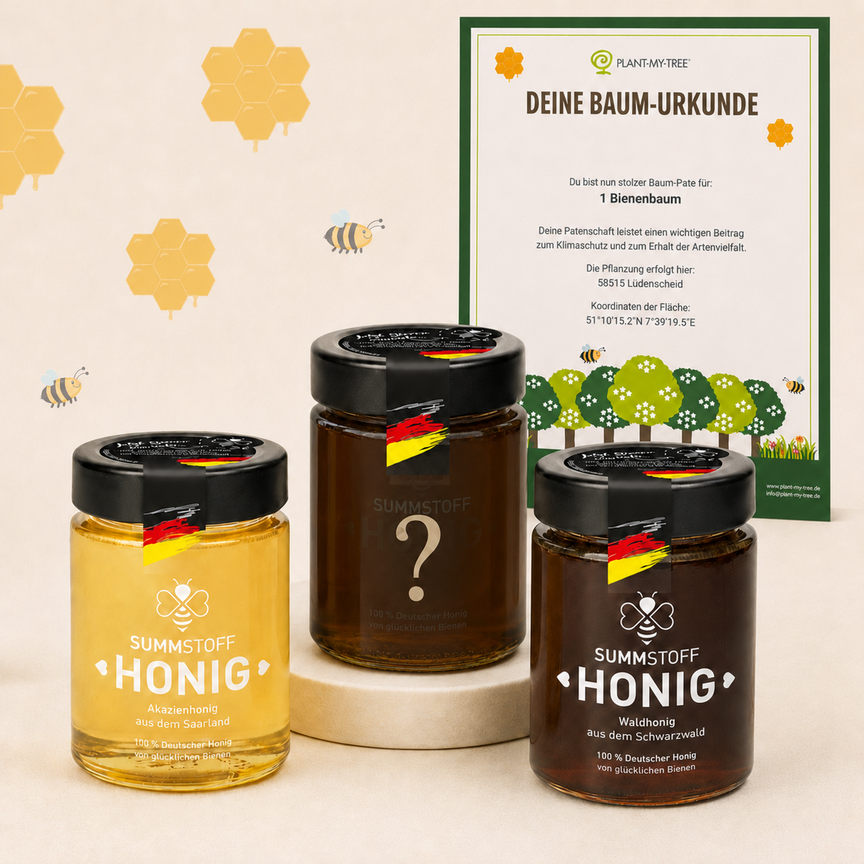 Bienenbaum inkl. 3 Gläser Honig